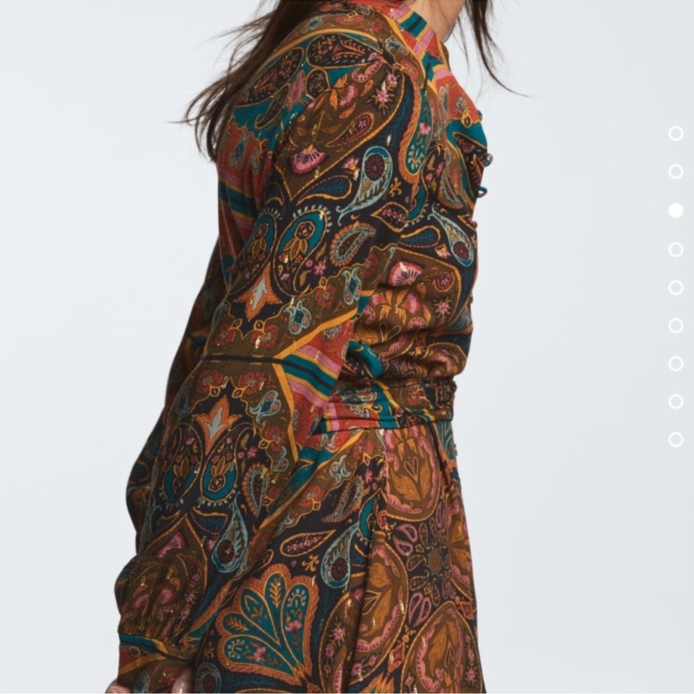Zara Multicolor Paisley Print Dress - Picture 3 of 10